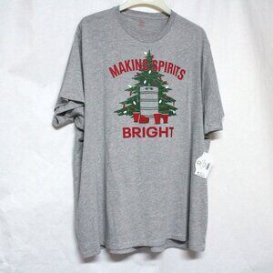 Men's 3XL 54-56 Short Sleeve Making Spirits Bright Beer Keg Graphic Tee Shirt